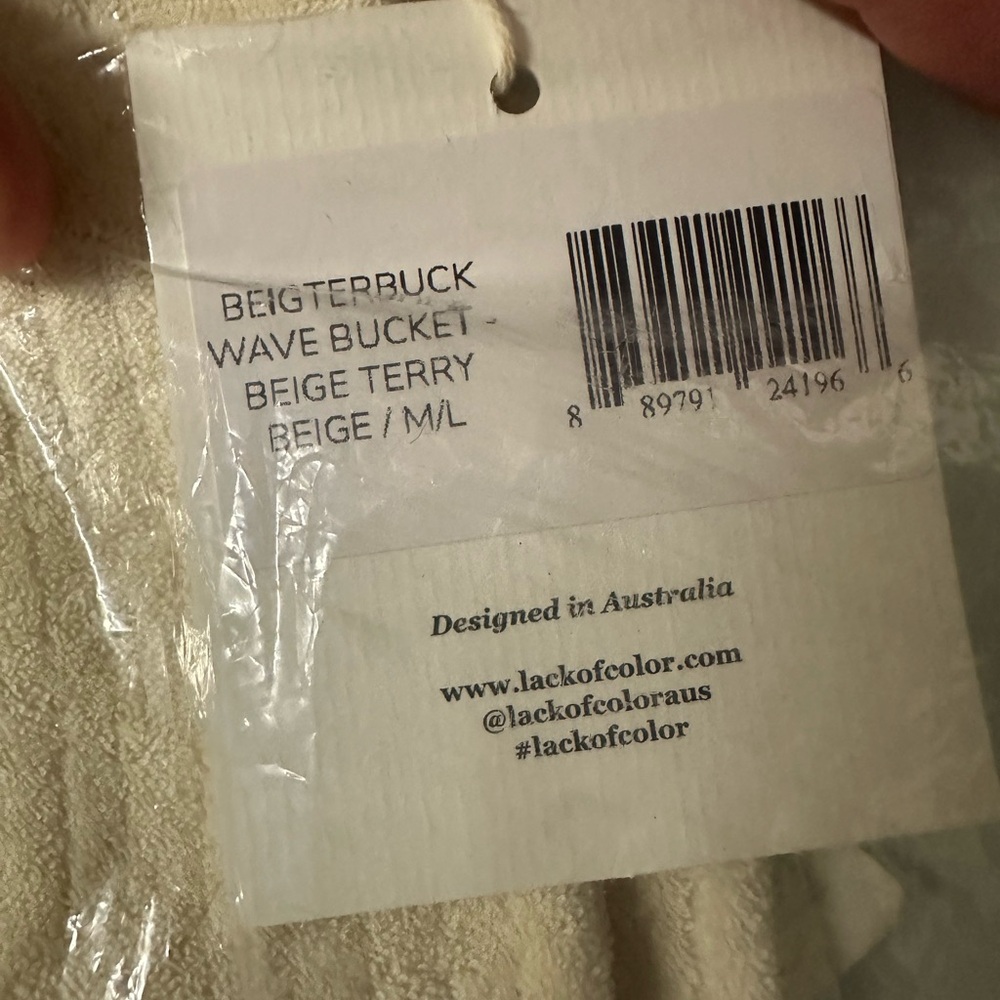 Lack of Color Wave Bucket Hat Terry Beige Medium/Large - Picture 3 of 5